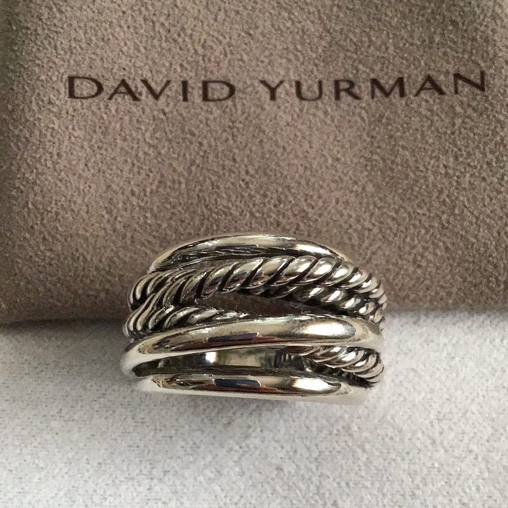 David Yurman Sterling Silver Crossover Band 7